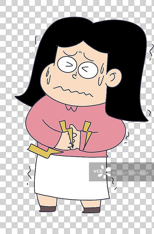 腹痛的女性人物图片素材