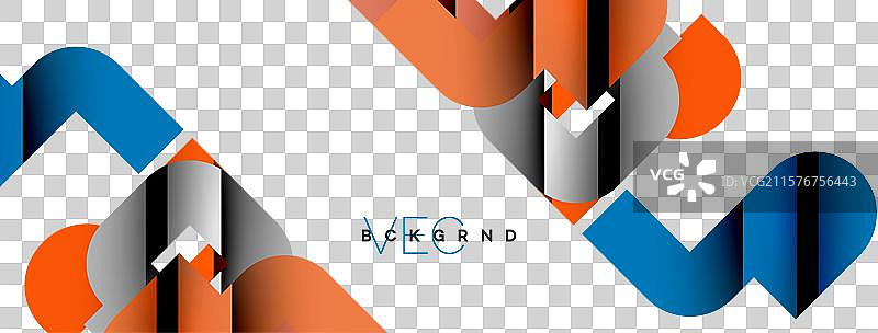 白色背景上的彩色曲线几何形状图片素材