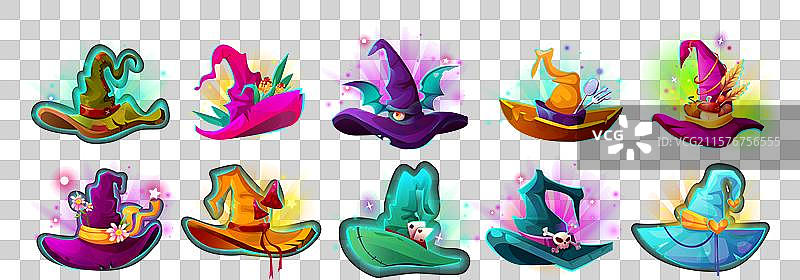 幻想童话中的女巫或巫师的魔法帽图片素材