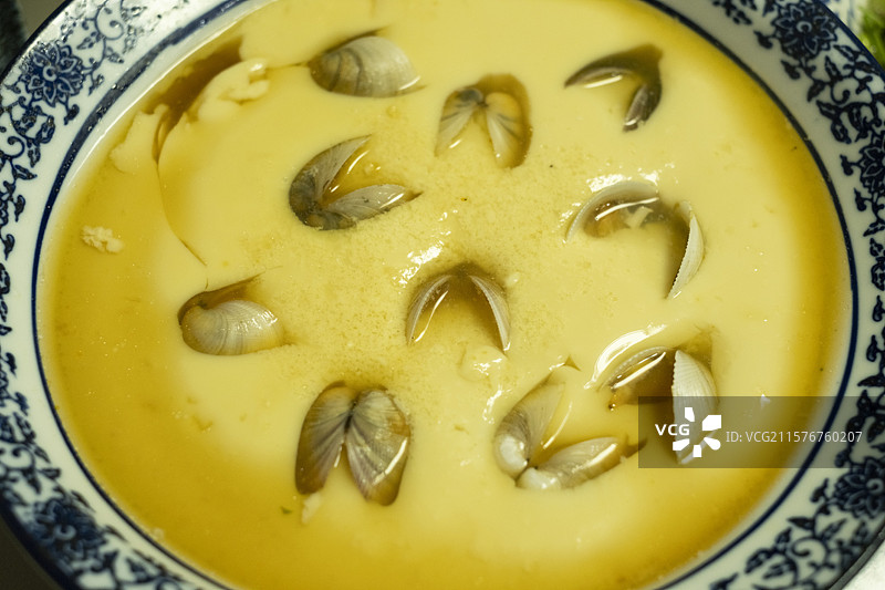 蛤蜊鸡蛋羹图片素材