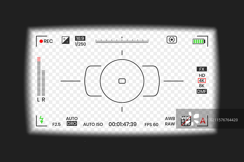 相机取景器视频或照片框录制器图片素材