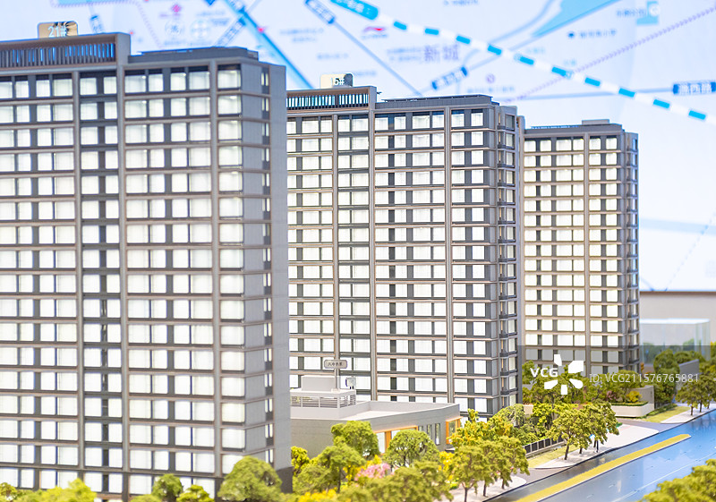 新房售楼处楼盘项目沙盘高层住宅模型图片素材