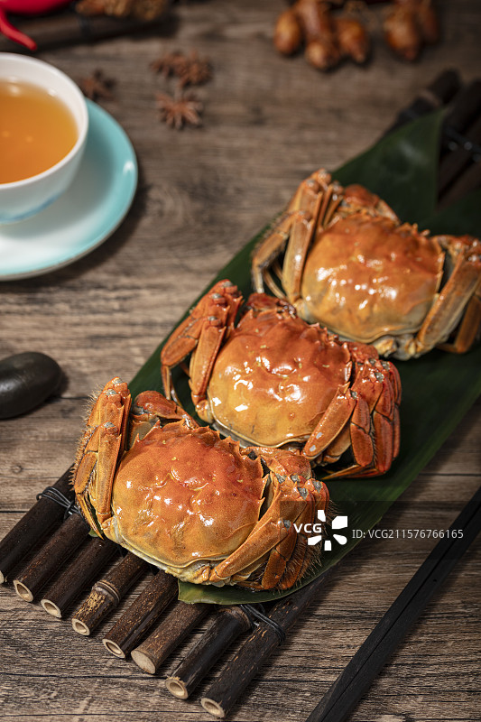 阳澄湖清蒸大闸蟹图片素材