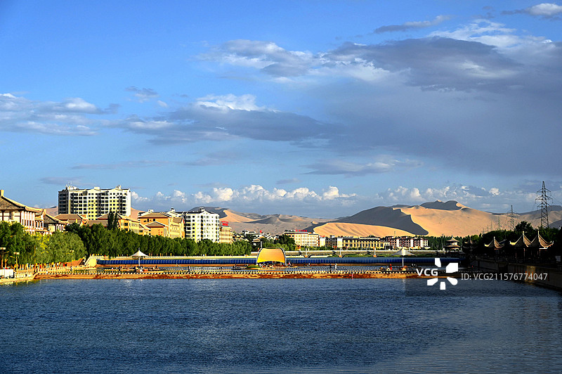 美丽的敦煌党河风情线图片素材