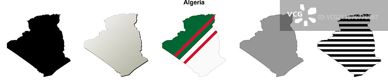 阿尔及利亚轮廓地图图片素材