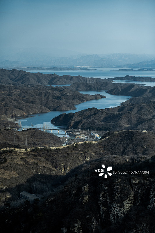 桃源仙谷远眺密云水库图片素材