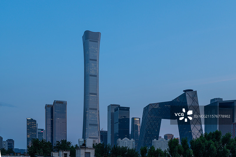 北京地标建筑国贸cbd中信大厦中央电视台人民日报社城市风光图片素材
