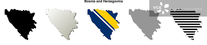 波斯尼亚和黑塞哥维那轮廓地图图片素材