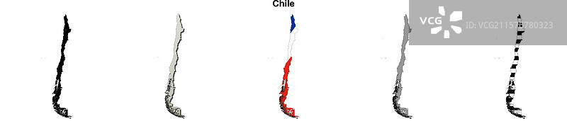 智利轮廓地图图片素材