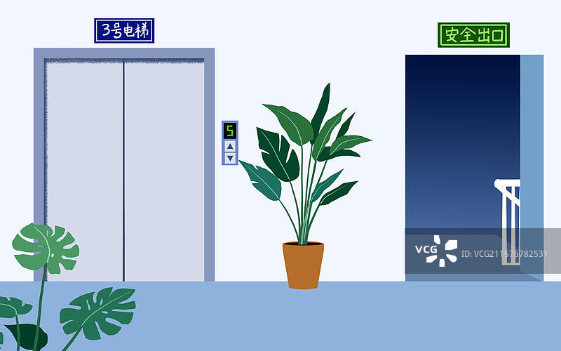 有电梯的室内场景图片素材