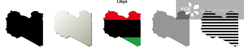 利比亚轮廓地图图片素材