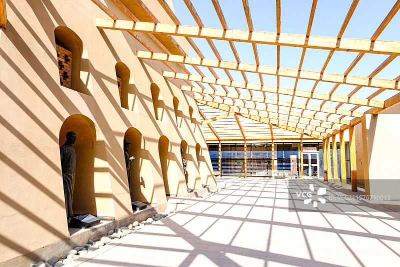 中国新疆吐鲁番市高昌区高昌故城景区，高昌故城，图片素材