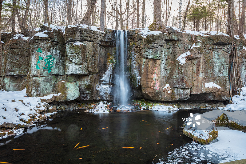 长白山火山魔界湿地冬季风光图片素材