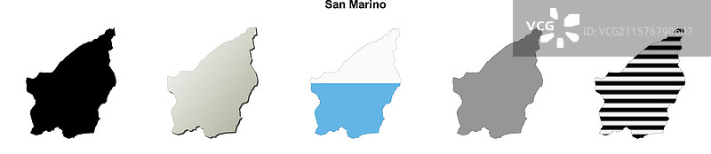 圣马力诺轮廓地图图片素材