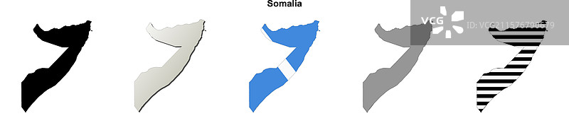 索马里轮廓地图图片素材
