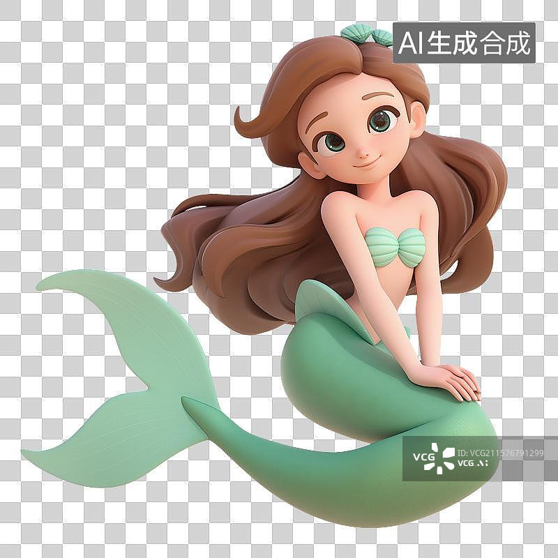 【AI数字艺术】3D卡通美人鱼图片素材