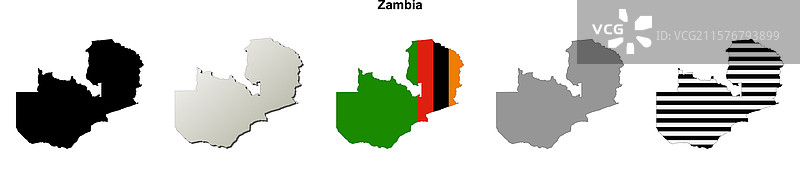 赞比亚轮廓地图图片素材