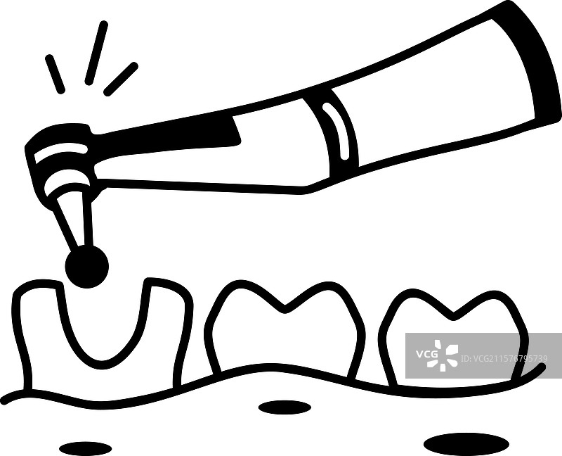 手绘的牙钻图标图片素材