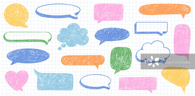 蜡笔对话框粉笔讨论图片素材