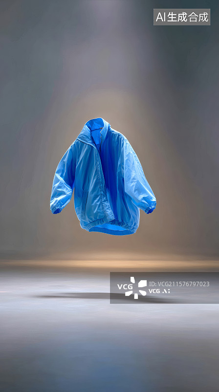 【AI数字艺术】悬浮的蓝色外套图片素材
