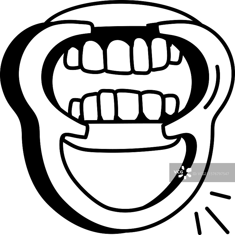 手绘风格的颊部牵引器工具图标图片素材