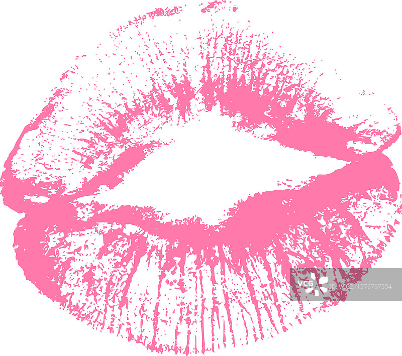 粉色口红吻痕女性妆容图片素材