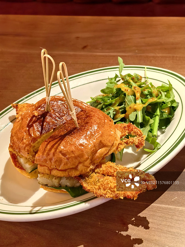 软壳蟹汉堡图片素材