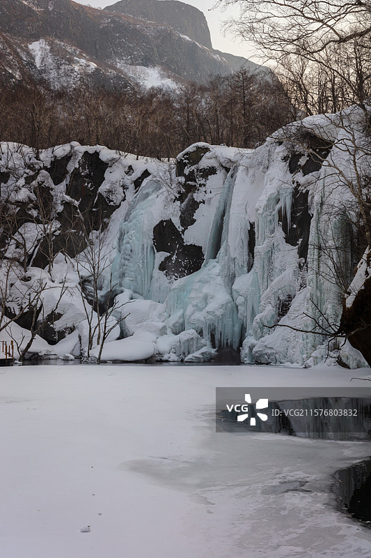 东北冬季冰瀑布冰雪冰雪风光图片素材