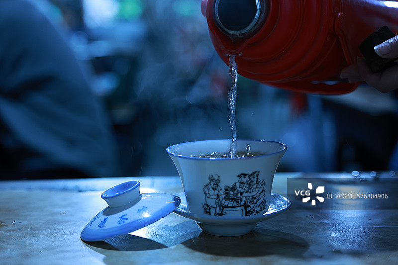 交通茶馆泡茶图片素材