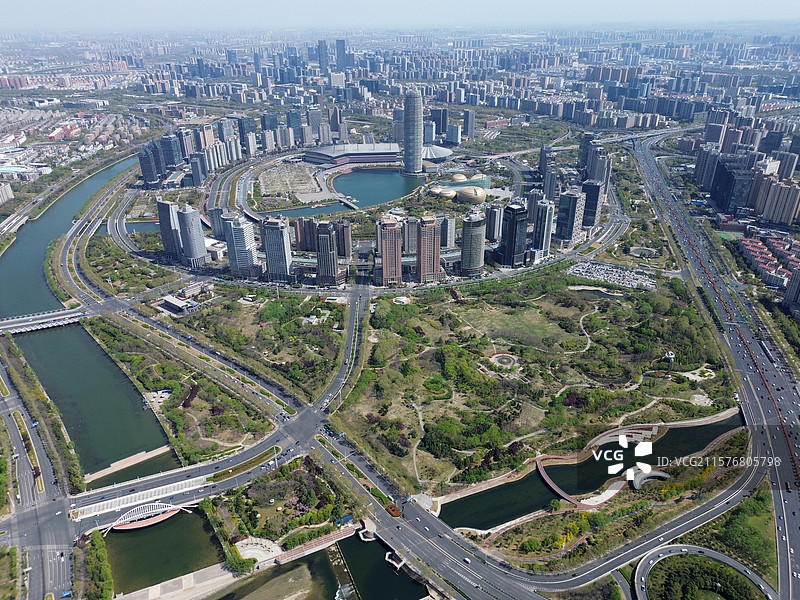 郑州郑东新区CBD城市风景图片素材