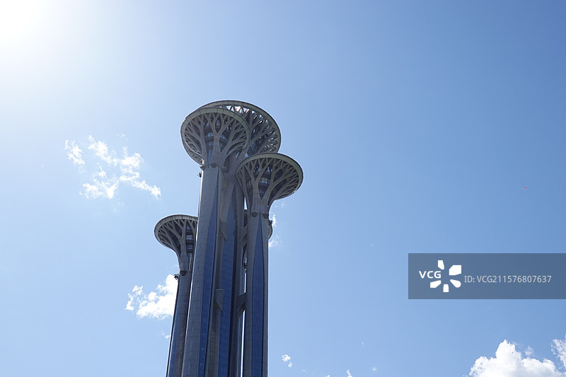 北京市朝阳区奥林匹克中心区，奥林匹克瞭望塔外观图片素材