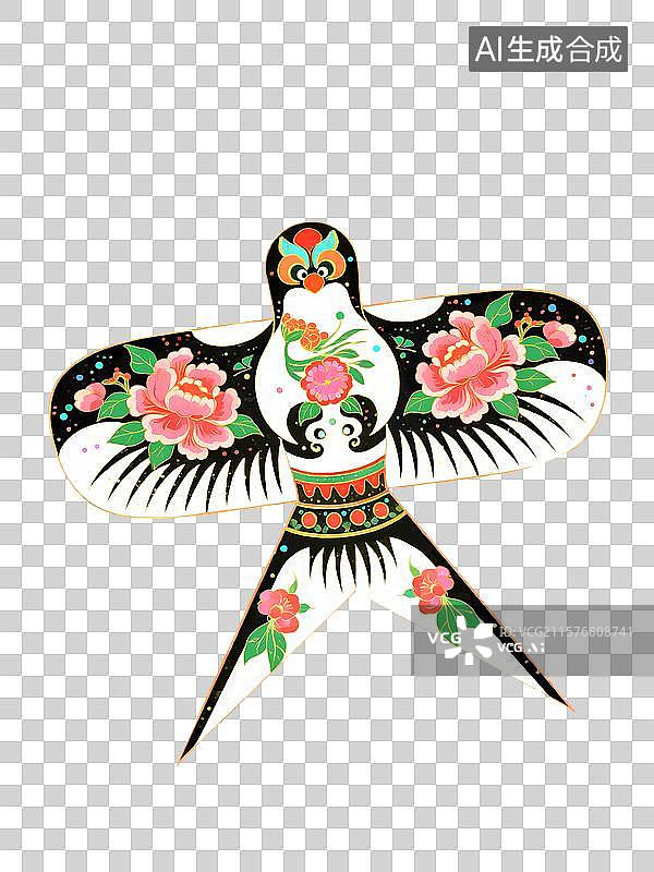 【AI数字艺术】纸鸢风筝插画元素图片素材