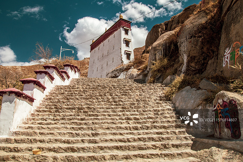 西藏拉萨 色拉寺展佛台图片素材