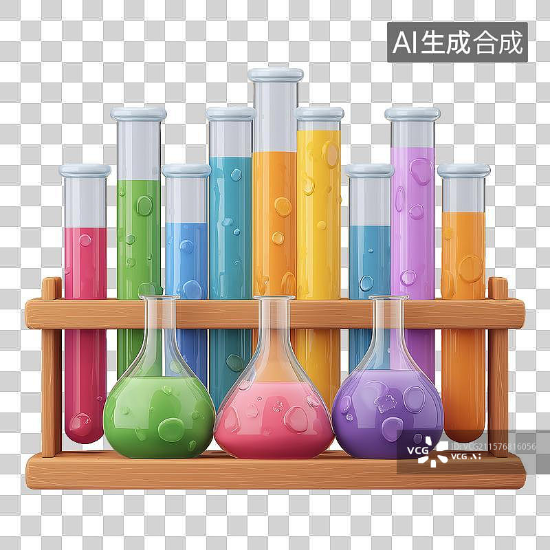 【AI数字艺术】实验室器皿3d效果图图片素材