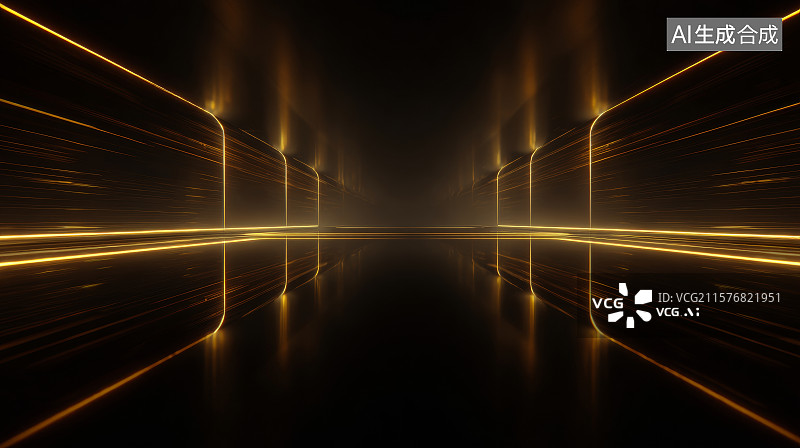 【AI数字艺术】光束纵横交错的未来城市空间图片素材