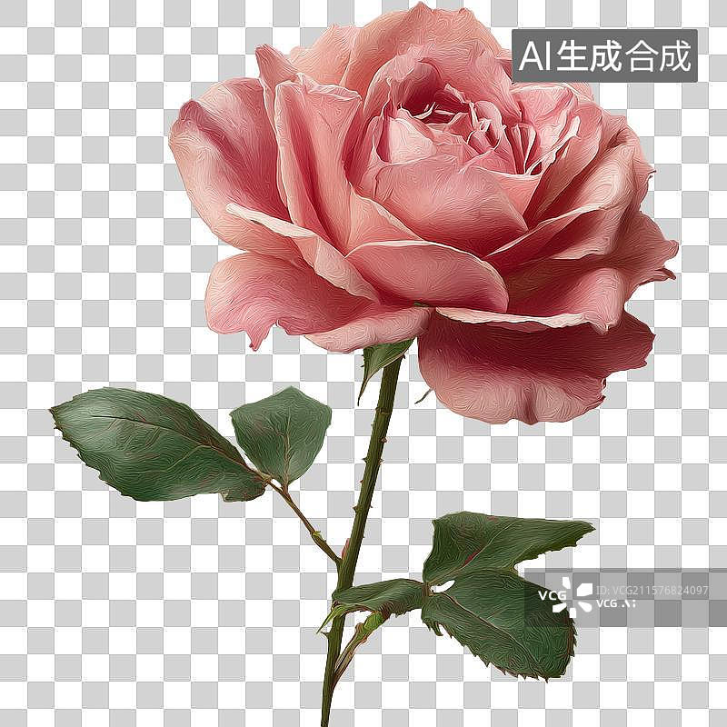 【AI数字艺术】粉色玫瑰花特写图片素材