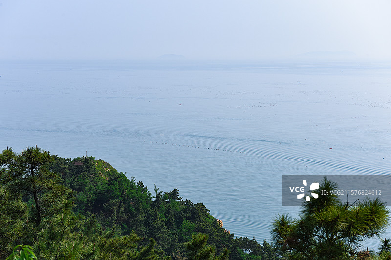 俯瞰烟台长岛海景风光图片素材