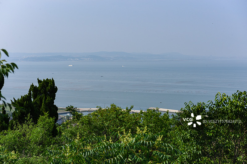 俯瞰烟台长岛海景风光图片素材