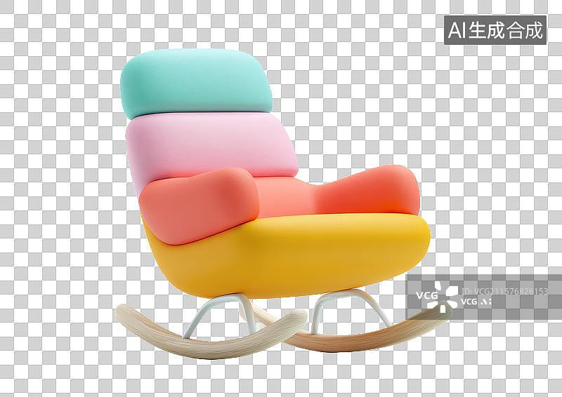 【AI数字艺术】【免抠png素材】一把卡通摇椅图片素材