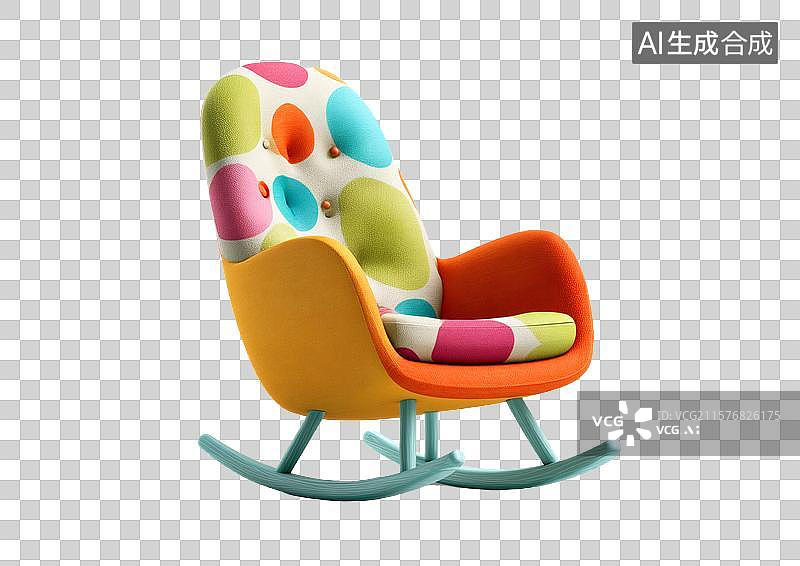 【AI数字艺术】【免抠png素材】一把卡通摇椅图片素材