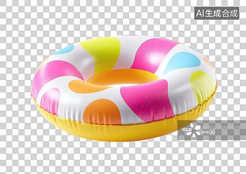 【AI数字艺术】【免抠png素材】彩色卡通游泳圈图片素材