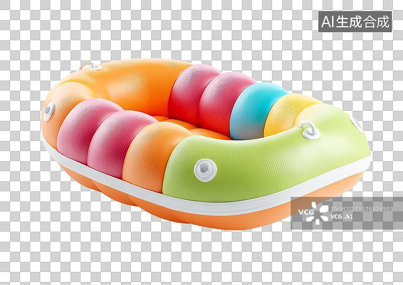 【AI数字艺术】【免抠png素材】卡通橡胶充气船图片素材