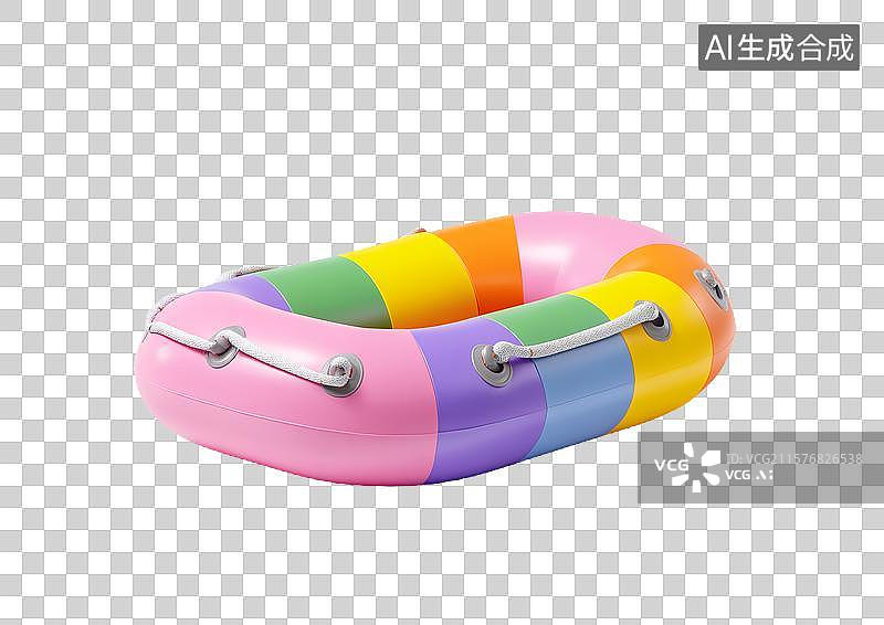 【AI数字艺术】【免抠png素材】卡通橡胶充气船图片素材