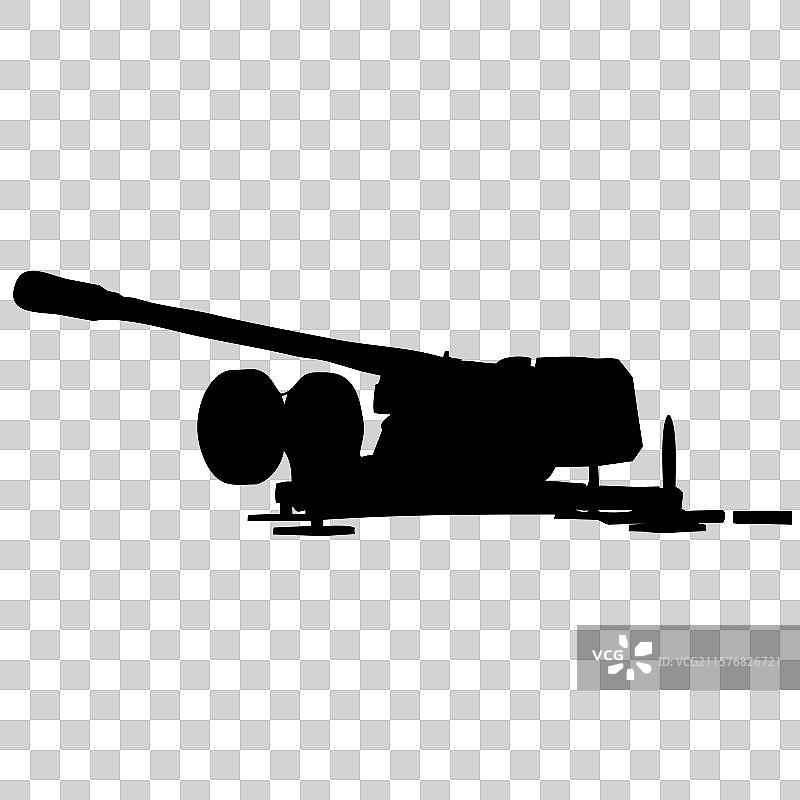 国庆阅兵大炮重型装甲武器剪影图片素材