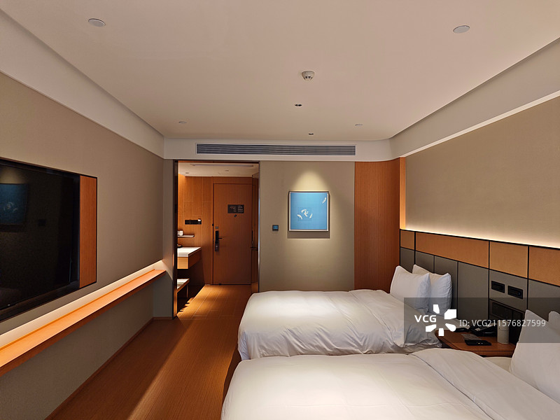 绵阳全季酒店标间内景装饰图片素材