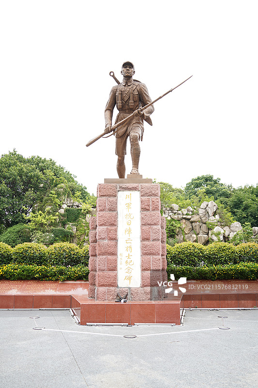 四川成都人民公园川军英雄纪念雕像图片素材