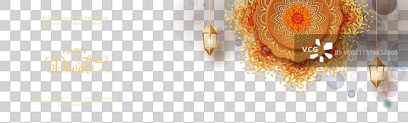 快乐的排灯节网站横幅或标头庆祝活动图片素材