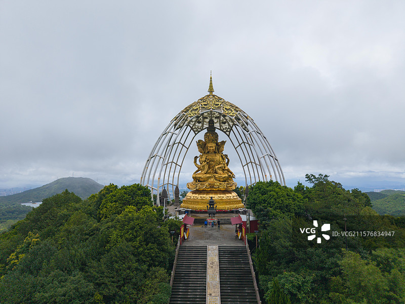 深圳东部华侨城，大华兴寺，航拍自然风光！图片素材