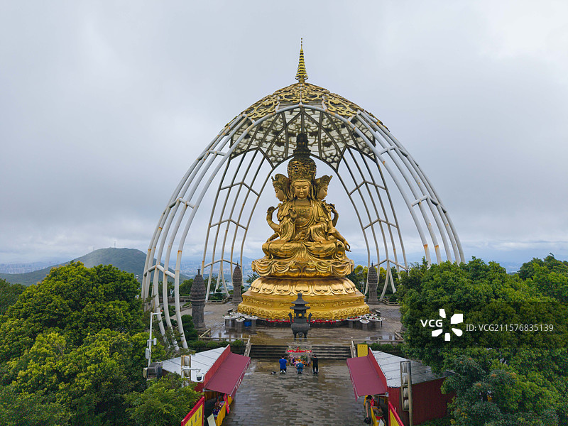 深圳东部华侨城，大华兴寺，航拍自然风光！图片素材