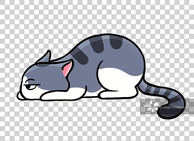 生气的美短小猫卡通元素图片素材